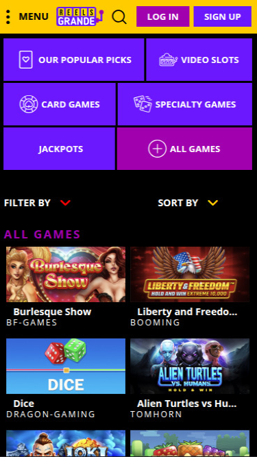Reels Grande Casino Games Mobile