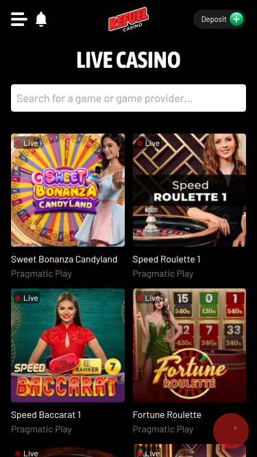 Refuel Casino Mobile Live Dealer