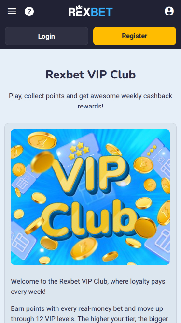 Rexbet Casino Mobile VIP