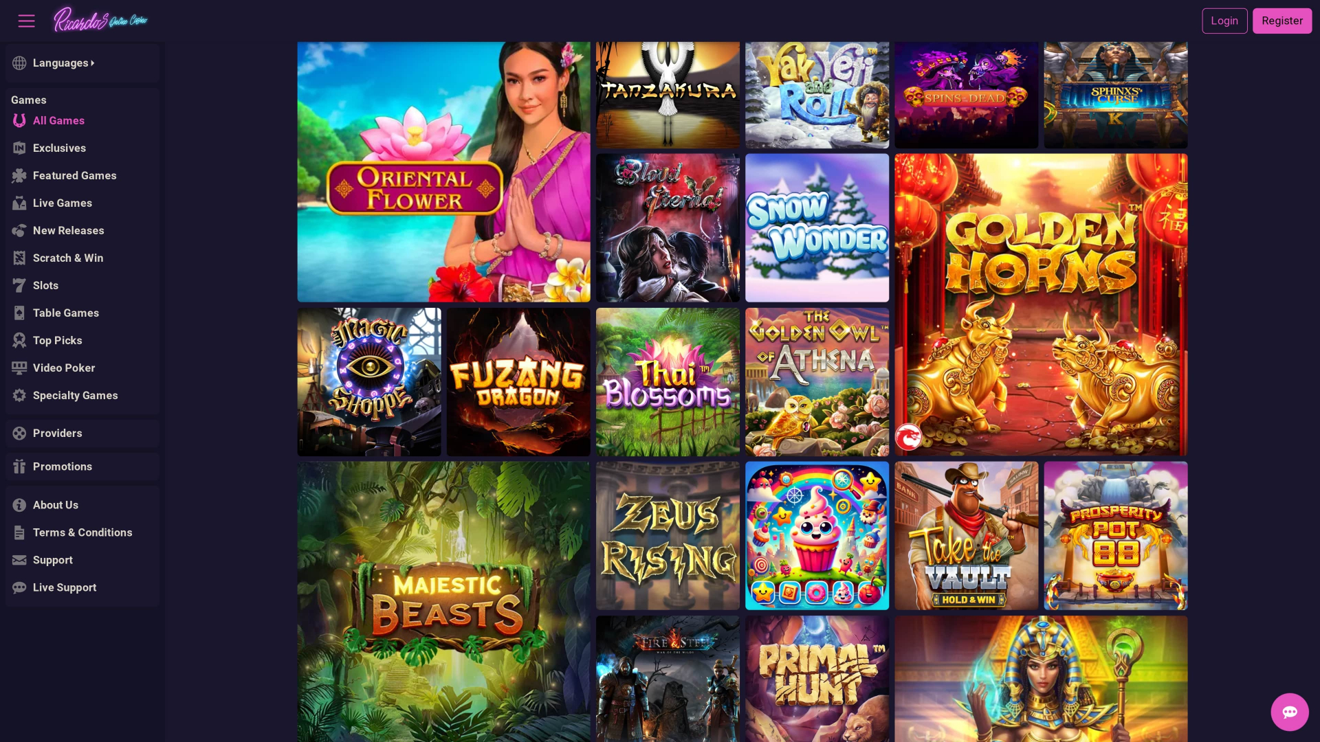 Ricardos Casino Desktop Games