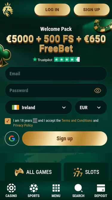 Richard Casino Mobile Homepage
