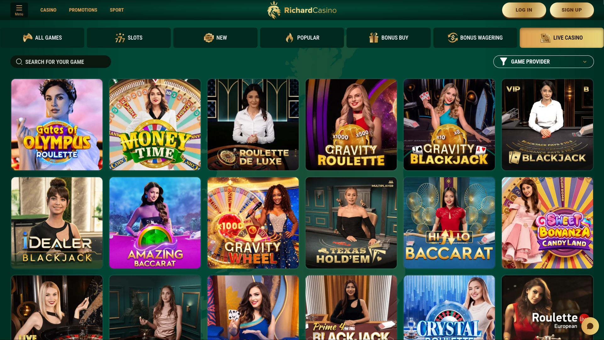 Richard Casino Desktop Live Dealer