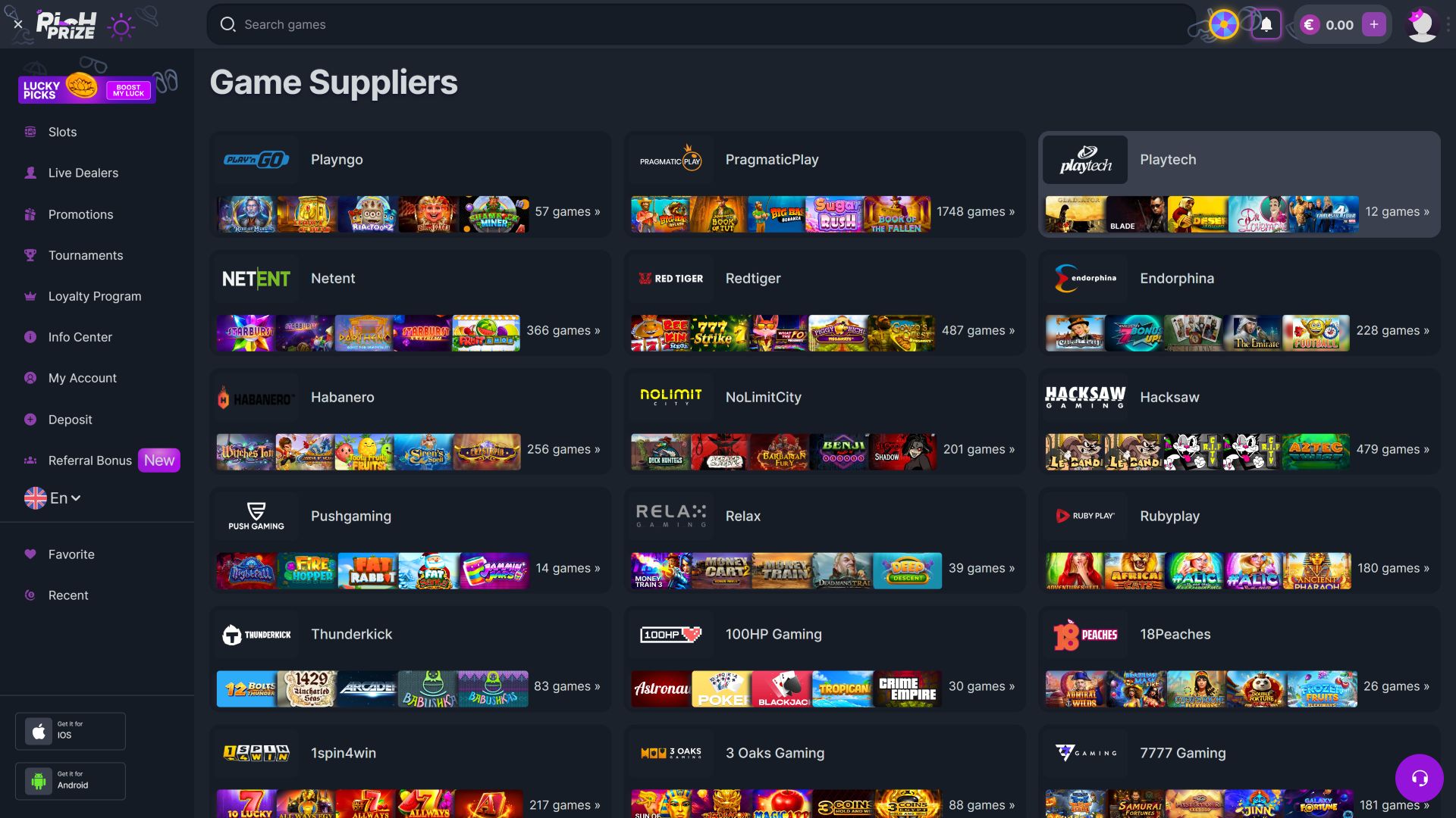 RichPrize Casino Desktop Game Developers