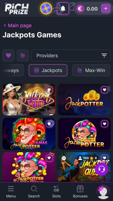 RichPrize Casino Mobile Jackpot