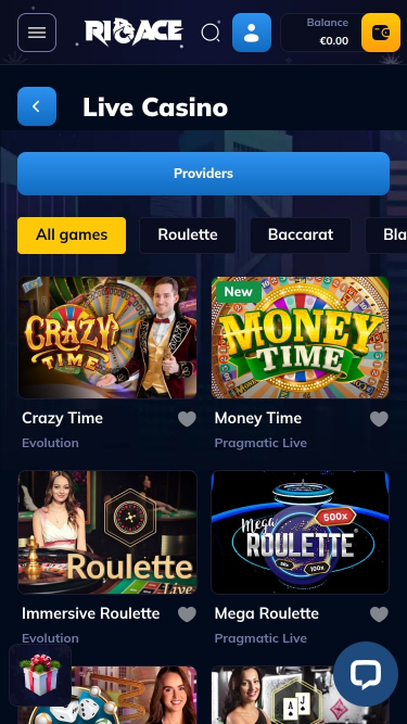 Rioace Casino Mobile Live Dealer