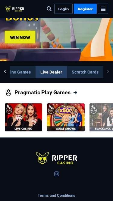 Ripper Casino Mobile Live Dealer