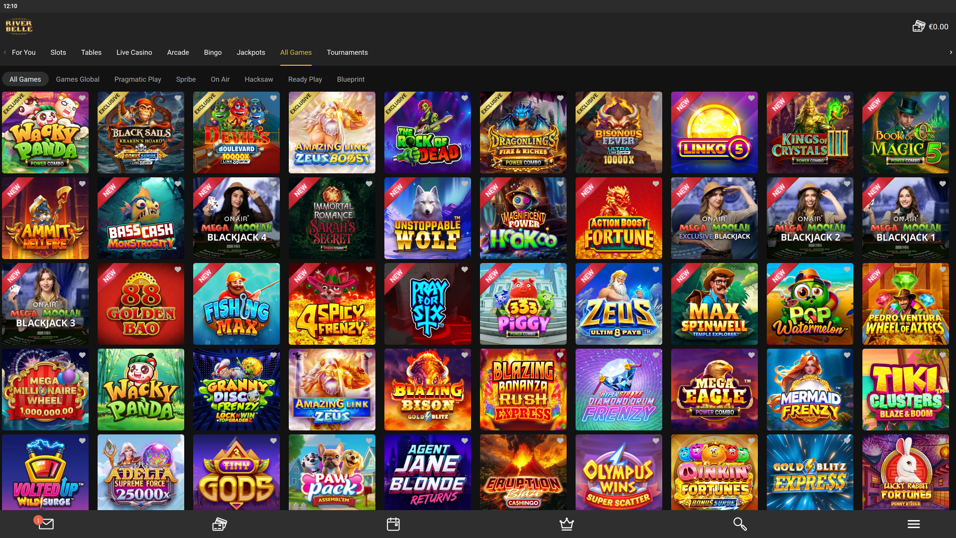 Riverbelle Casino Desktop Games