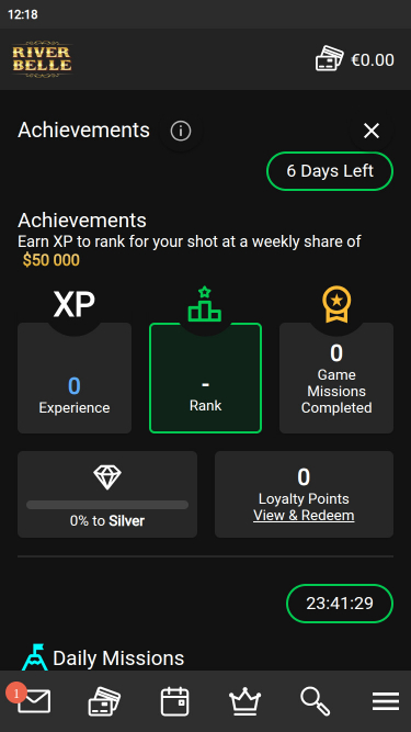 Riverbelle Casino Mobile Achievements