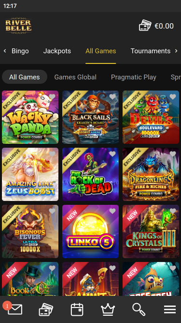 Riverbelle Casino Mobile Games