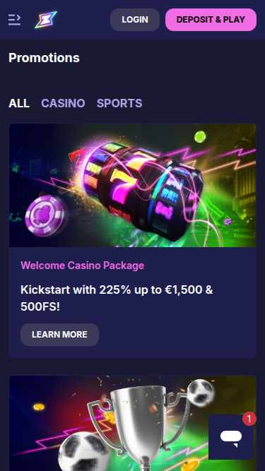 Promotions screenshot of Rizzio.io Casino for Mobile