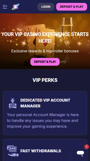 VIP screenshot of Rizzio.io Casino for Mobile