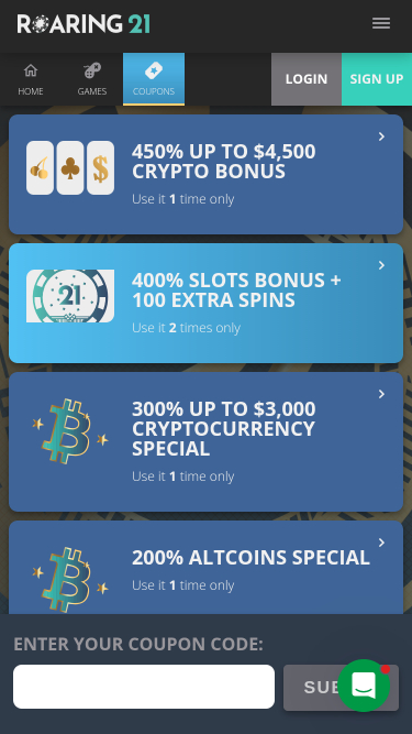 Roaring 21 Casino Mobile Promotions