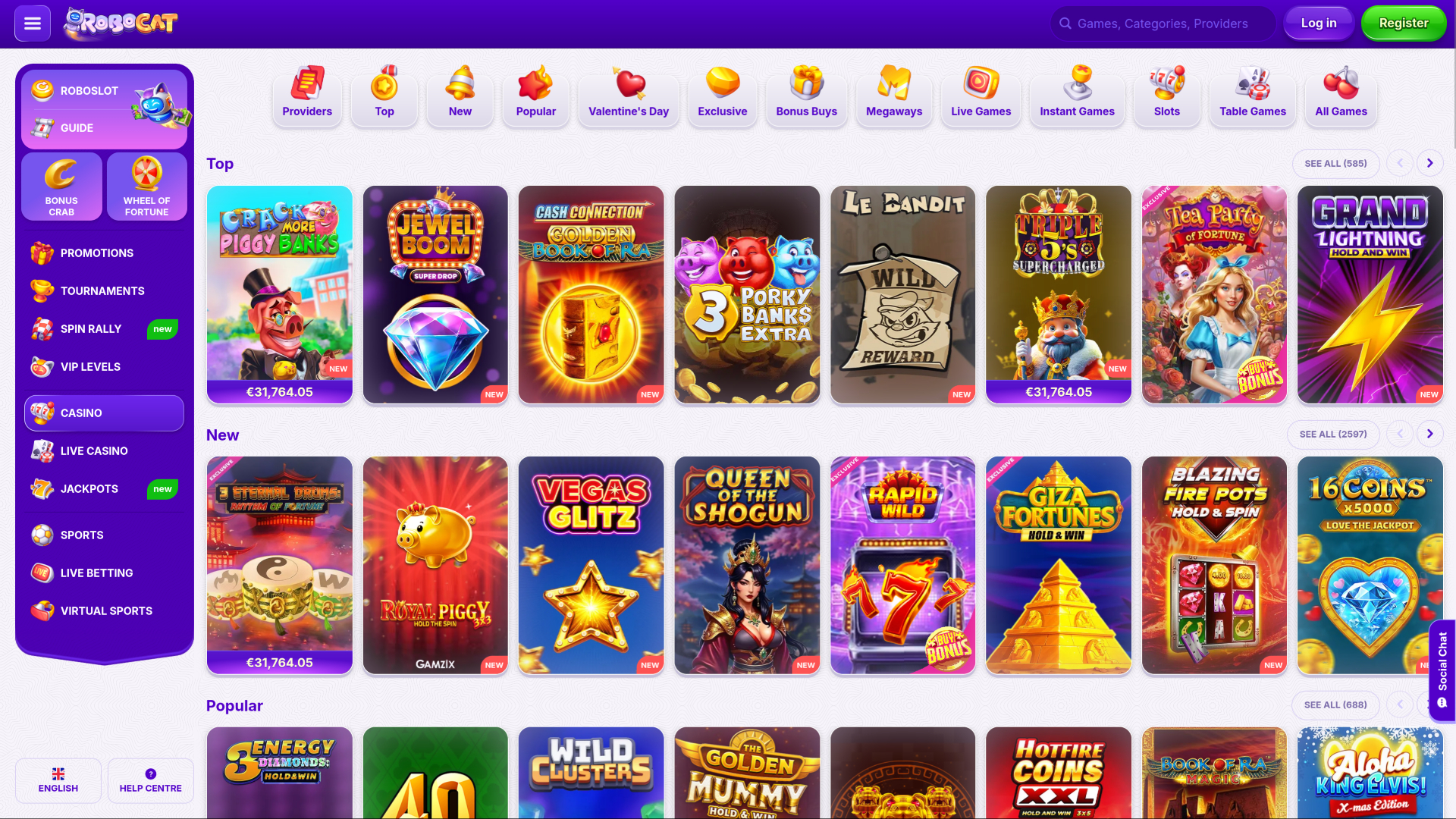 Robocat Casino Desktop Games