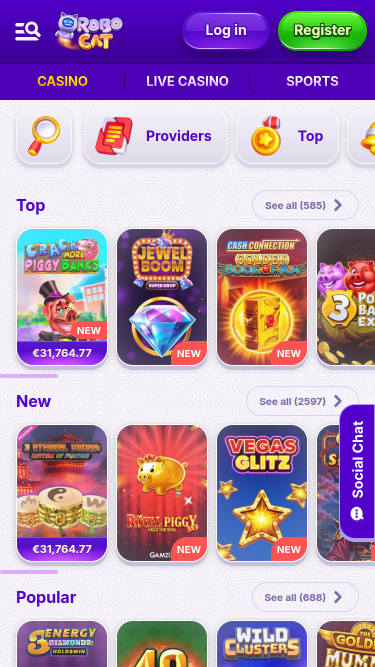 Robocat Casino Mobile Games