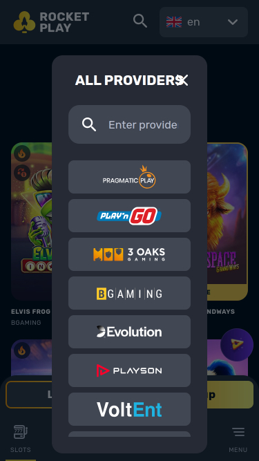 RocketPlay Casino Mobile Game Developers