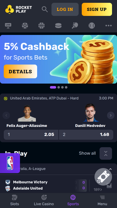 RocketPlay Casino Mobile Sports Betting