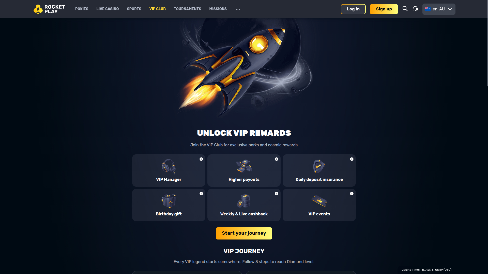 RocketPlay Casino Desktop VIP Program