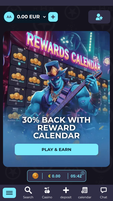 RockstarWin Casino Mobile Rewards Calendar