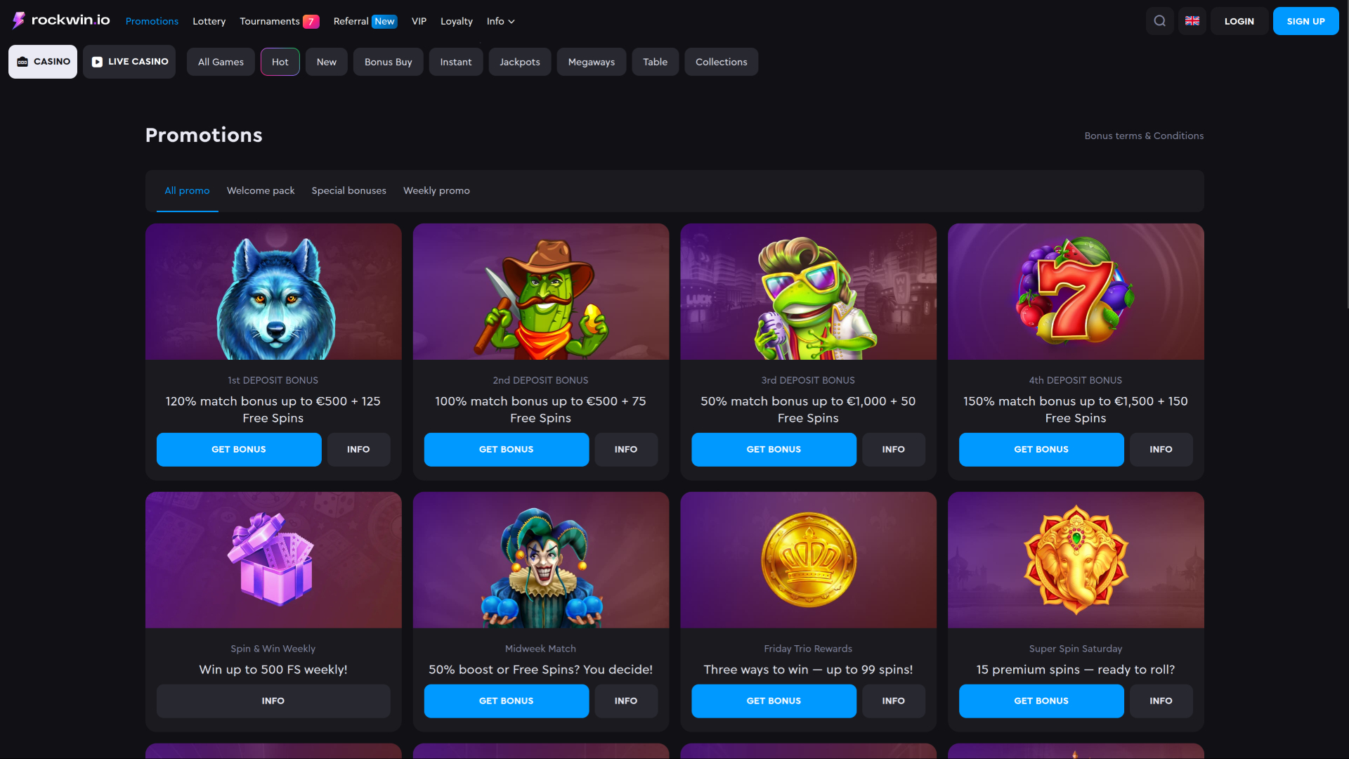 Rockwin Casino Desktop Promotions