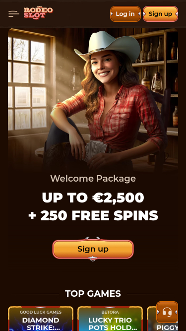 RodeoSlot Casino Mobile Homepage