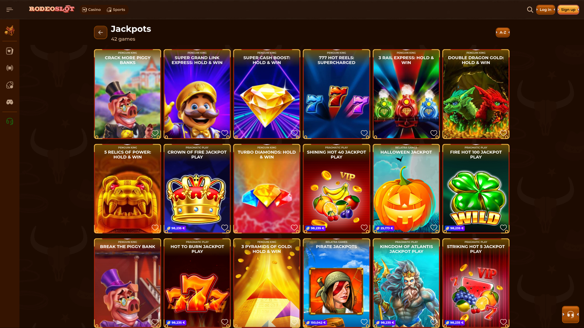 RodeoSlot Casino Desktop Jackpot