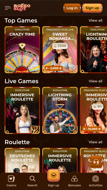 RodeoSlot Casino Mobile Live Dealer
