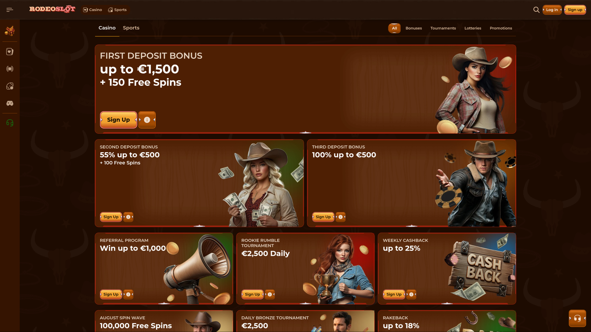 RodeoSlot Casino Desktop Promotions