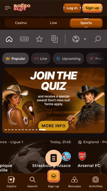 RodeoSlot Casino Mobile Sports