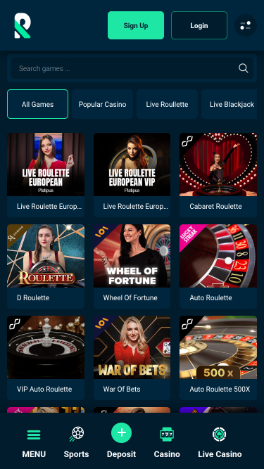 Rolletto Casino Mobile Live Dealer