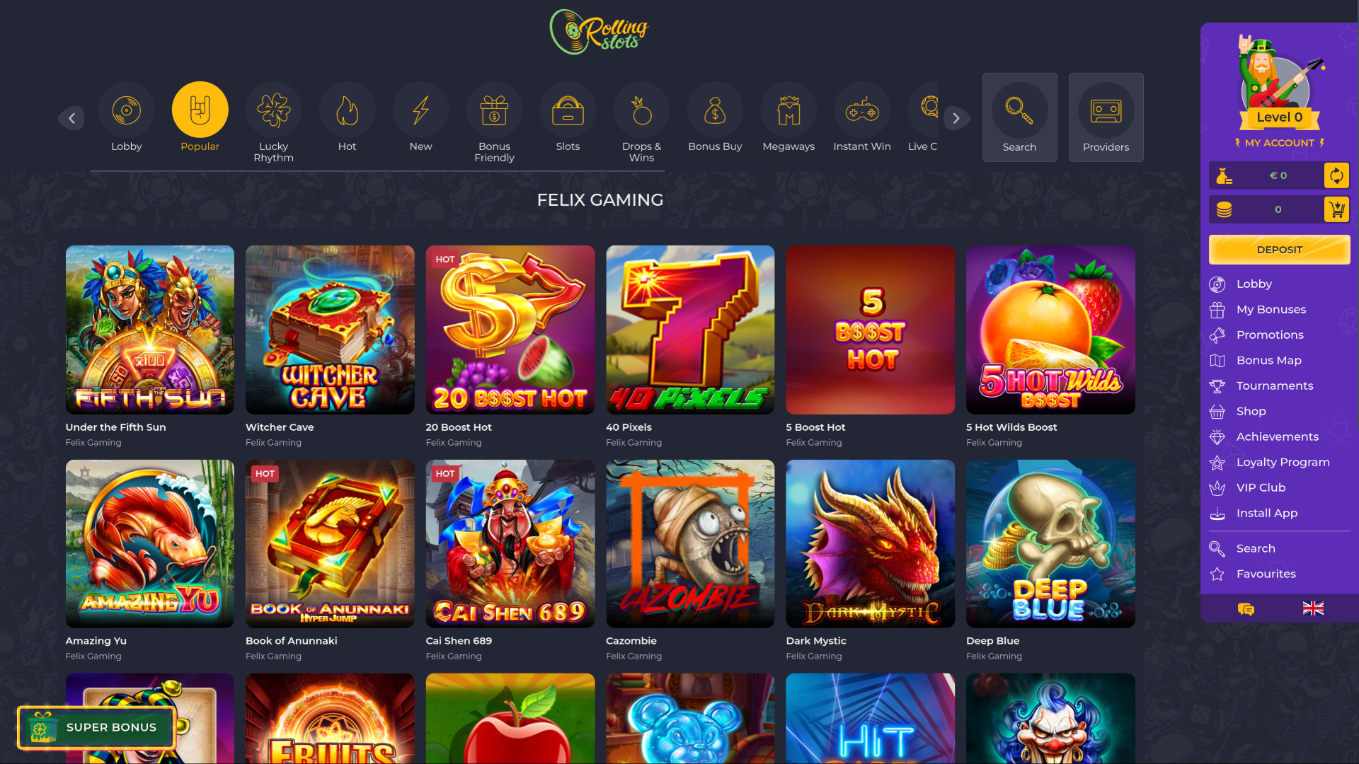 RollingSlots Casino Desktop Games
