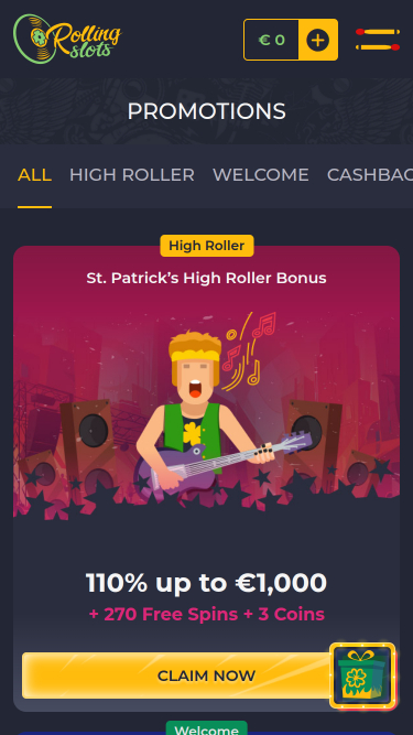RollingSlots Casino Mobile Promotions
