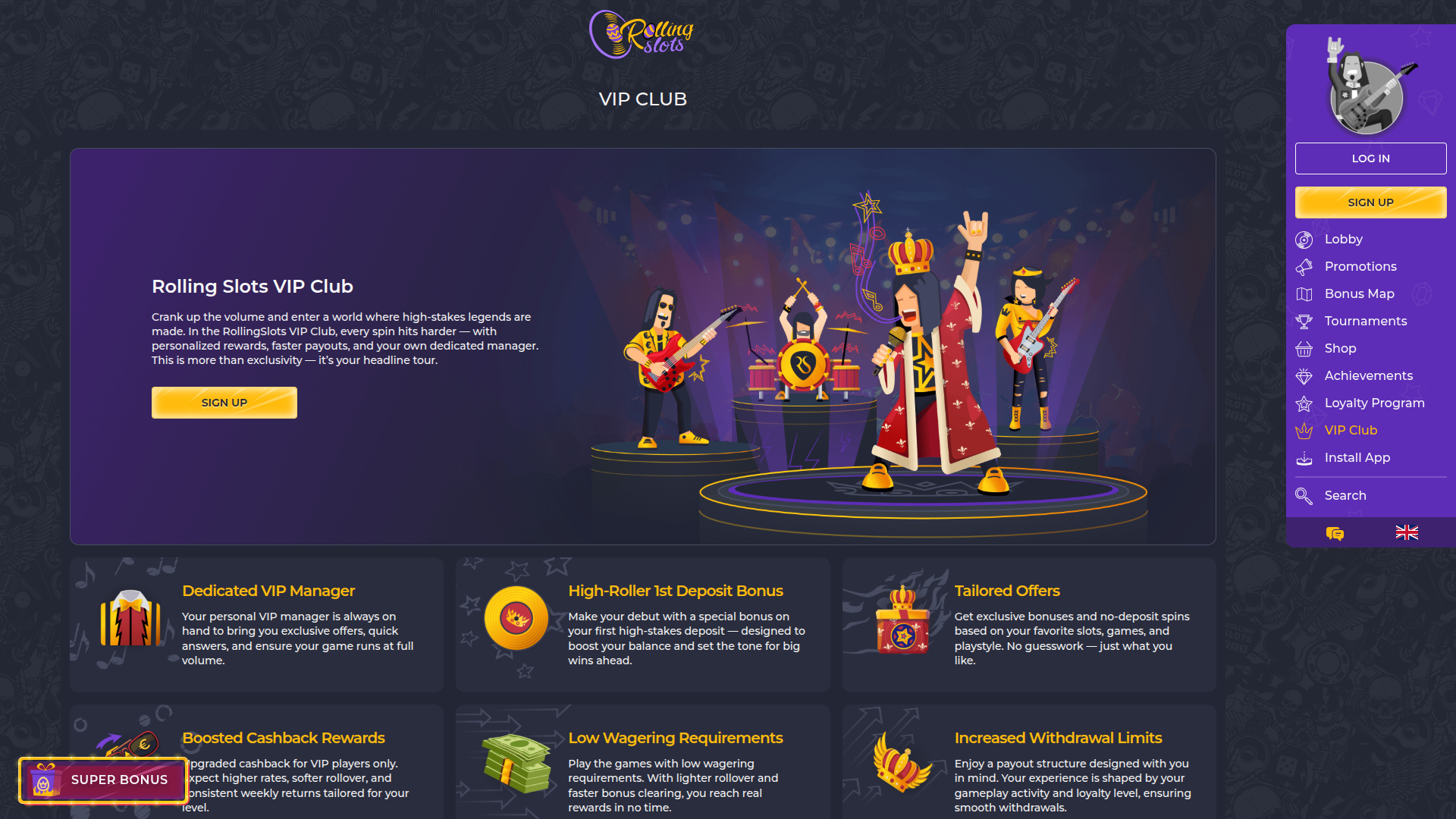 RollingSlots Casino Desktop VIP Program