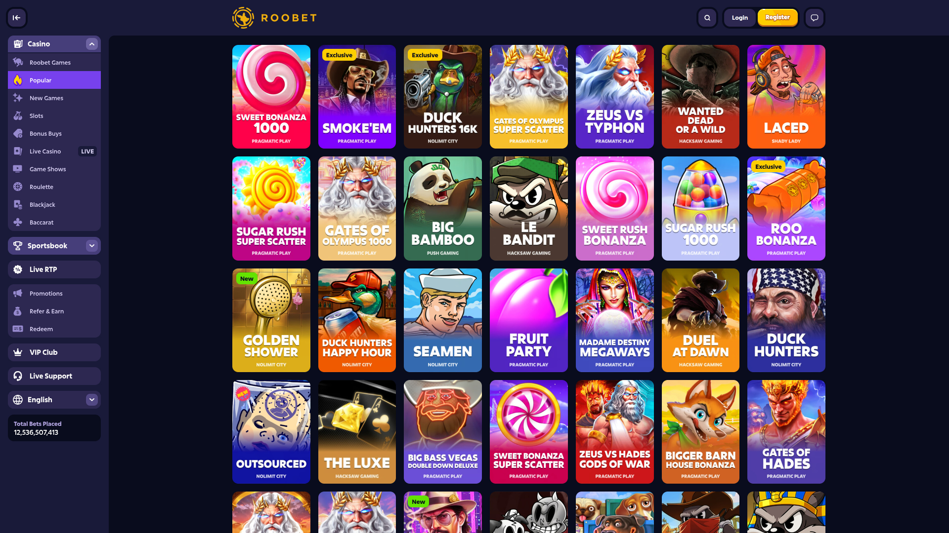 Roobet Casino Desktop Games