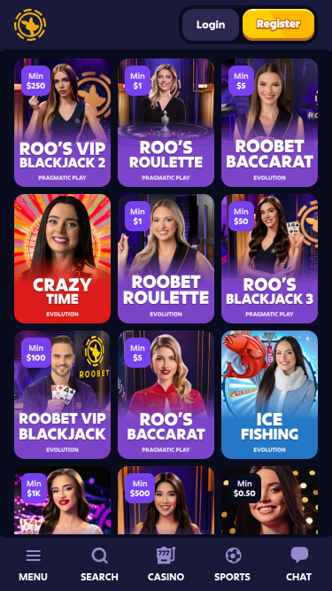 Roobet Casino Mobile Live Dealer