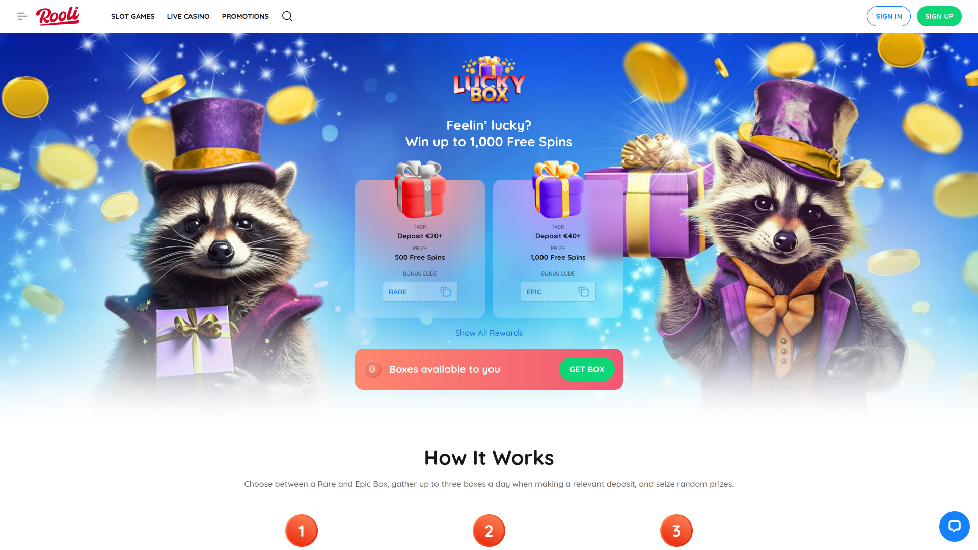 Rooli Casino Desktop Lucky Box