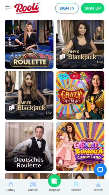 Rooli Casino Mobile Live Dealer