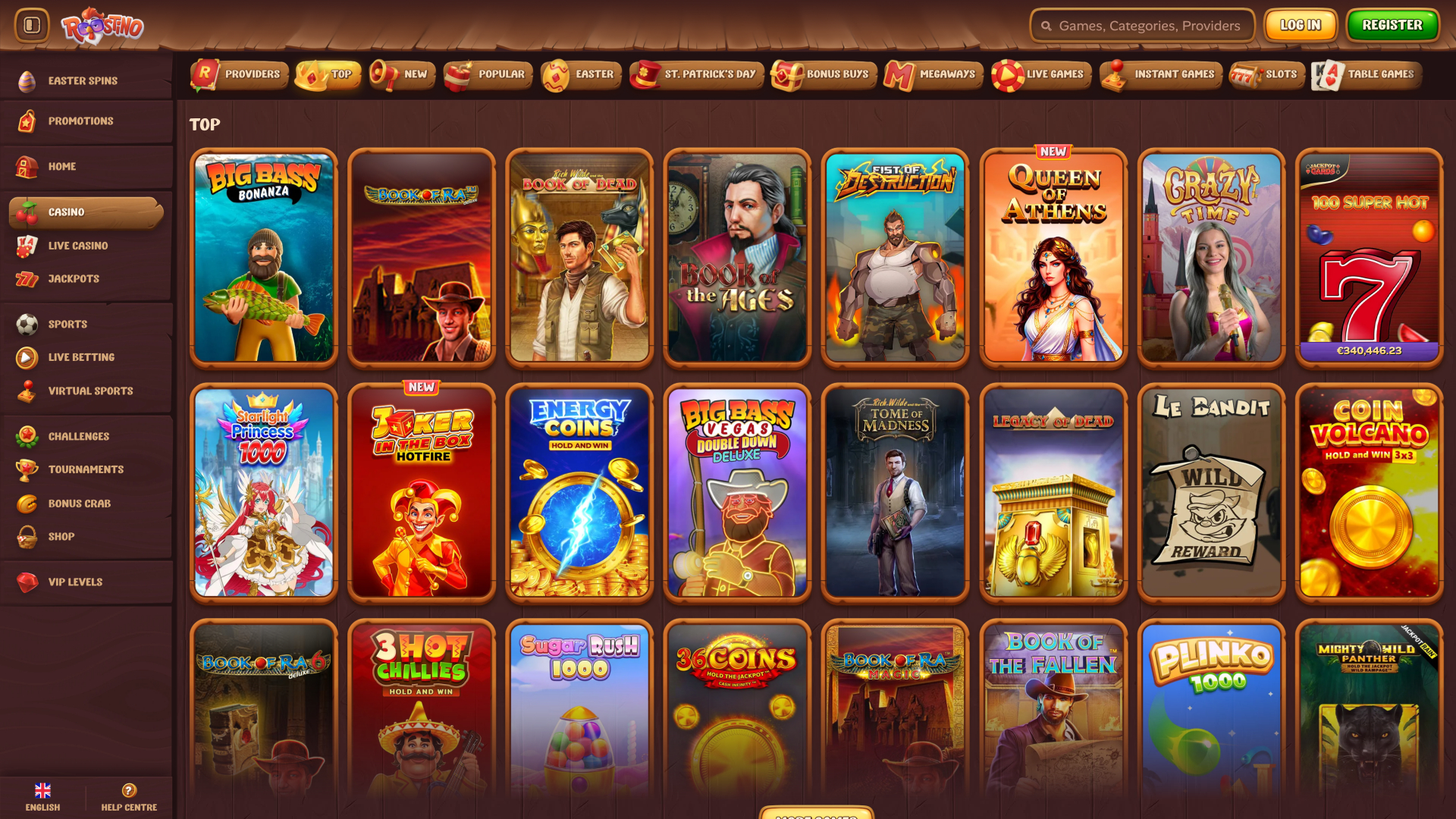 Roostino Casino Games