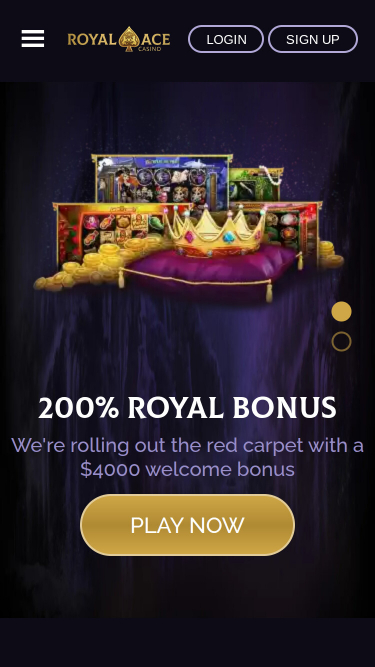 Royal Ace Casino Mobile Homepage