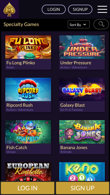 Royal Ace Casino Mobile Specialty Games