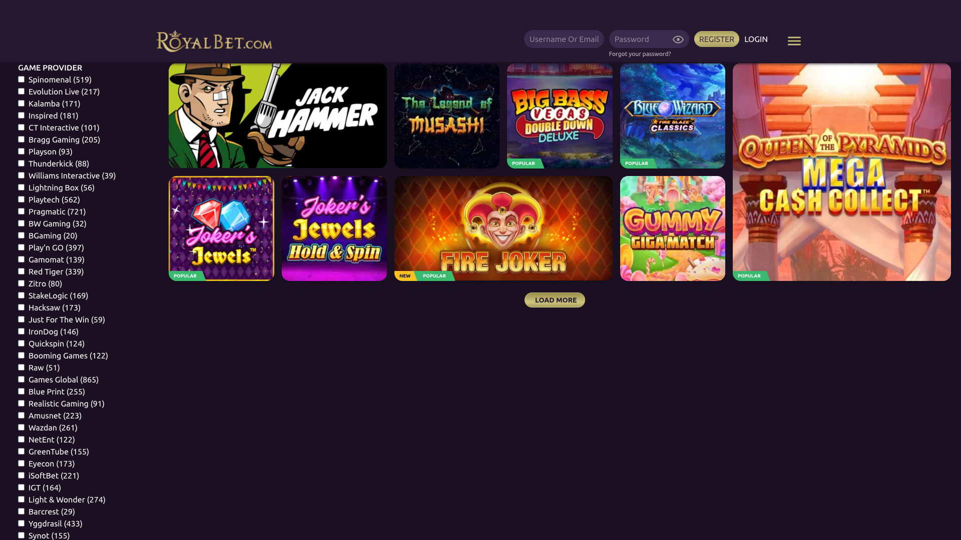 Royal Bet Casino Desktop Game Developers