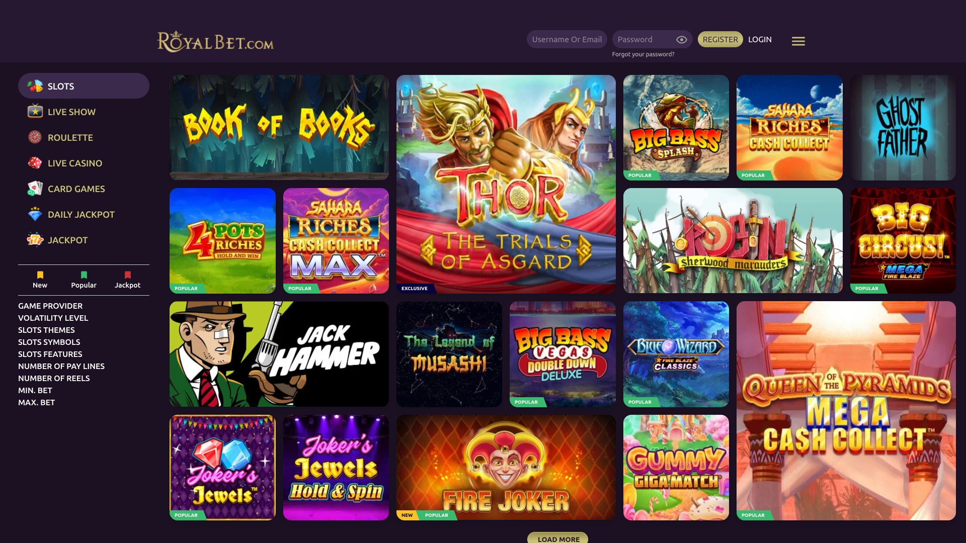 Royal Bet Casino Desktop Games