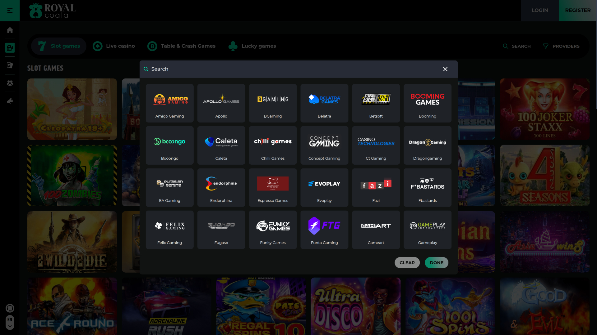 Royal Coala Casino Desktop Game Developers