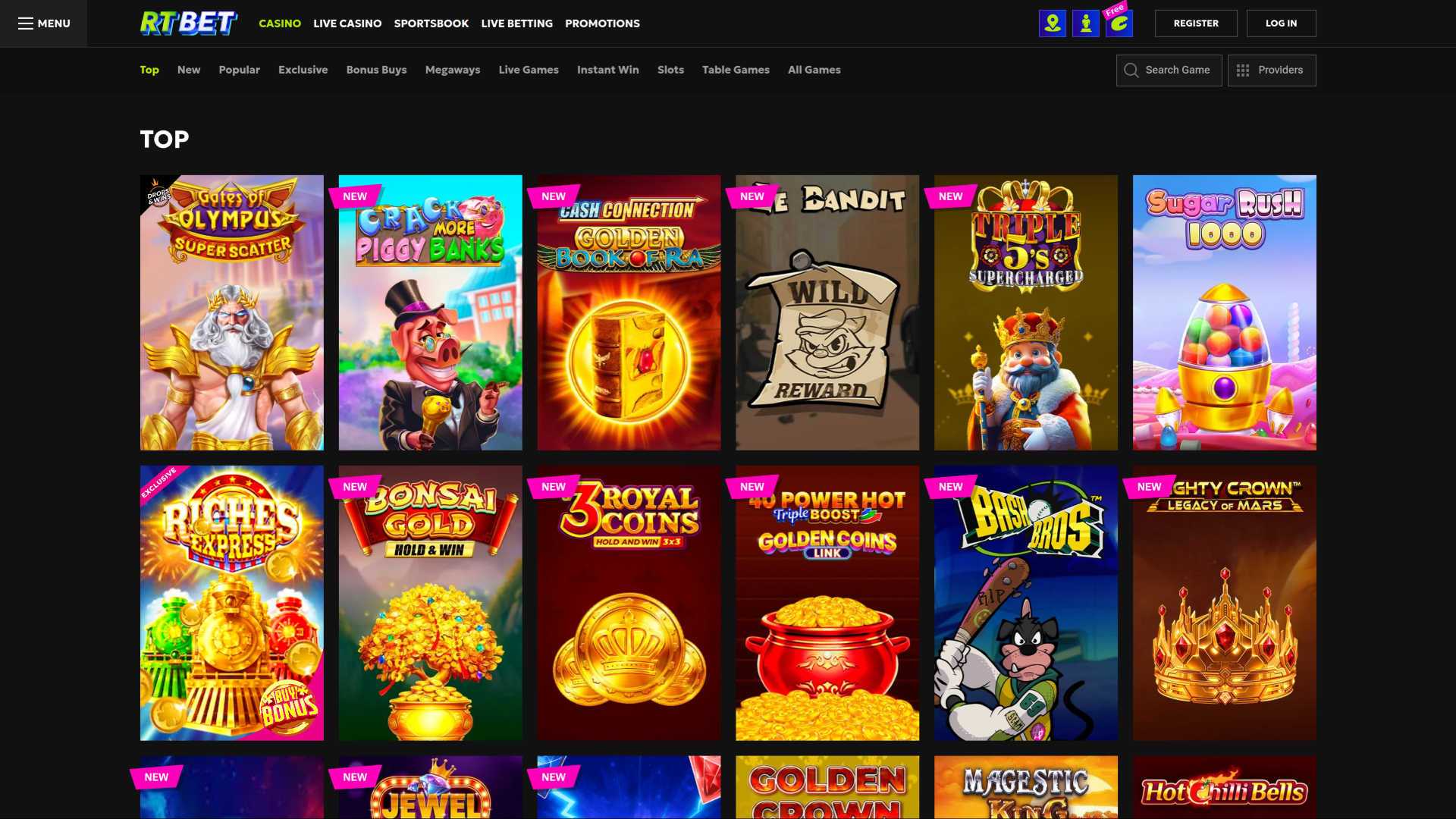 RTbet Casino Desktop Games