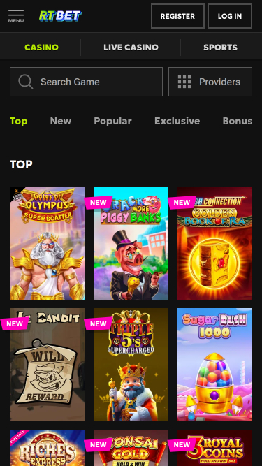RTbet Casino Mobile Games