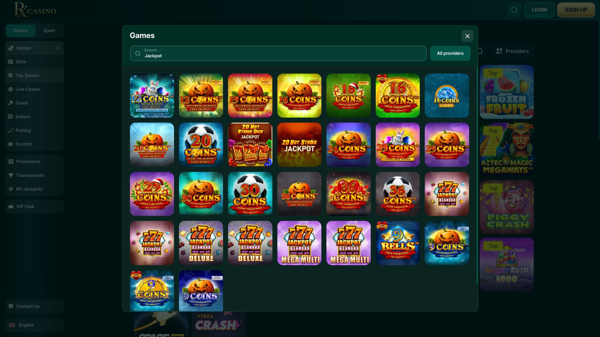 RX Casino Desktop Jackpot