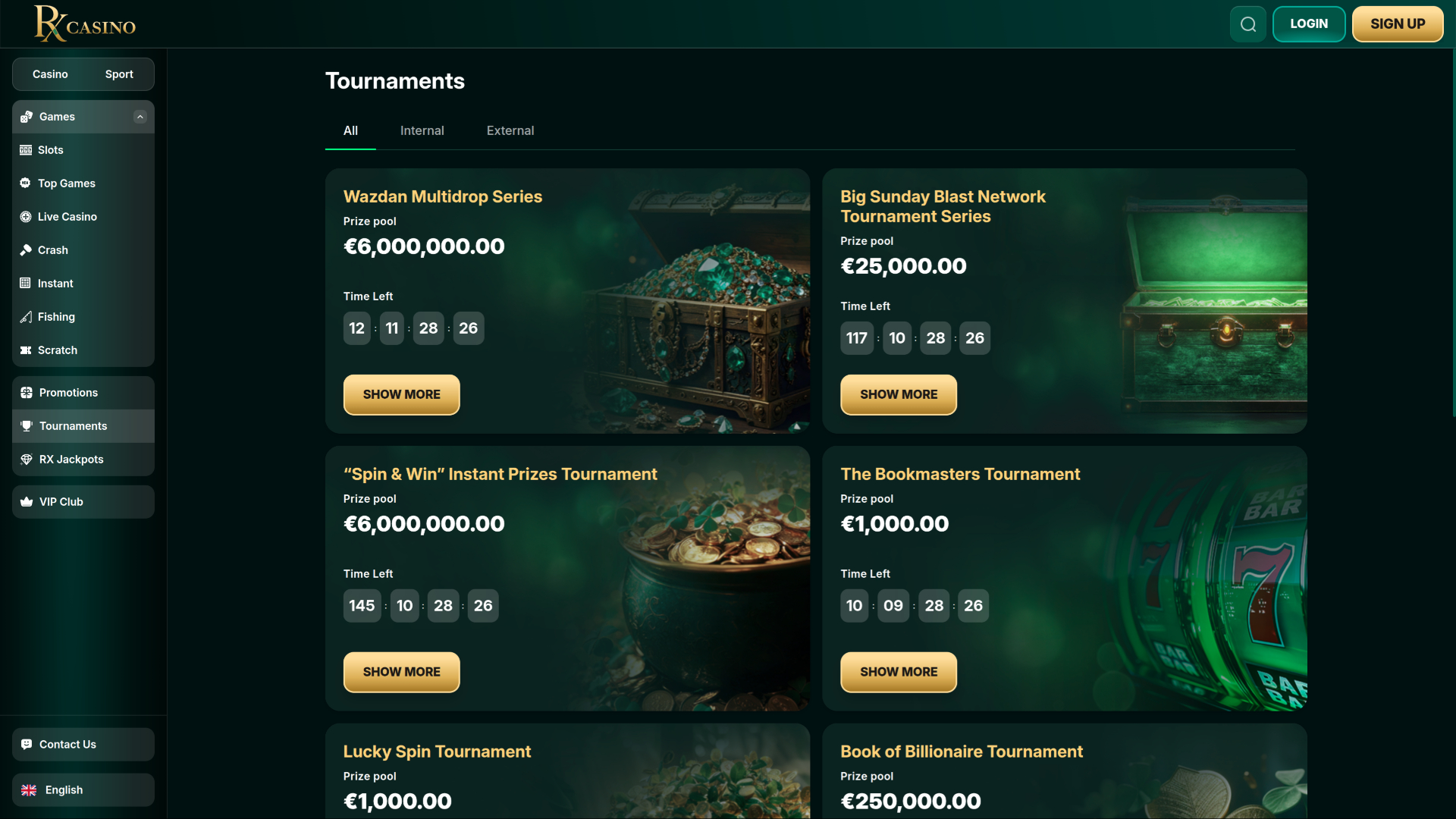 RX Casino Desktop Tournaments