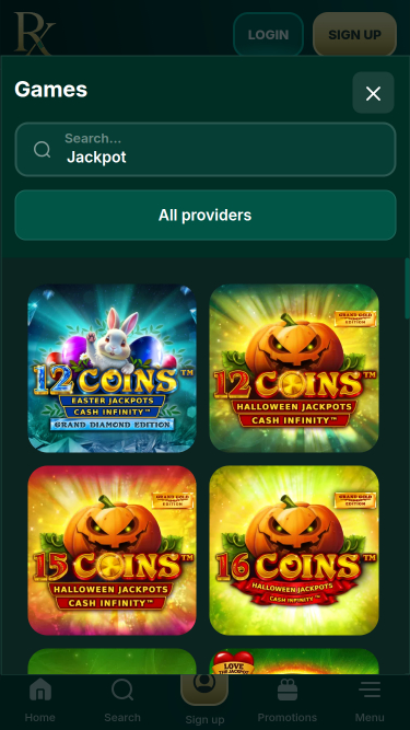 RX Casino Mobile Jackpot