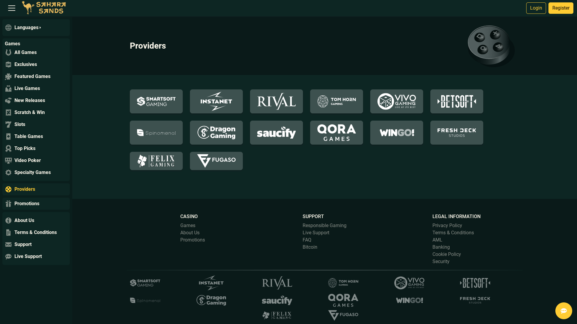 Sahara Sands Casino Desktop Game Developers