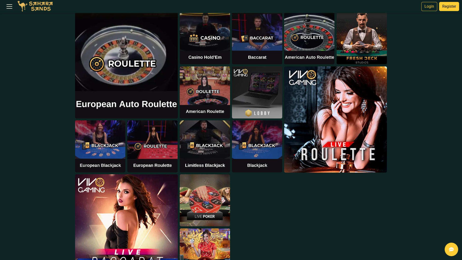 Sahara Sands Casino Desktop Live Dealer