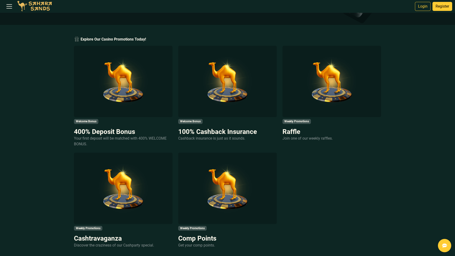 Sahara Sands Casino Desktop Promotions